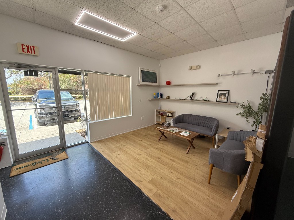 Teck Shield early office lobby with seating area at Port St John, Florida
